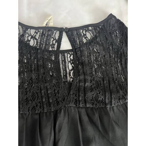 Spade & Heart Randall Lace Detail Blouse 1x Semi Sheer Black Romantic Boho - Picture 6 of 9